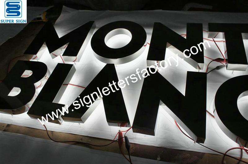 halo lit LED sign letters
